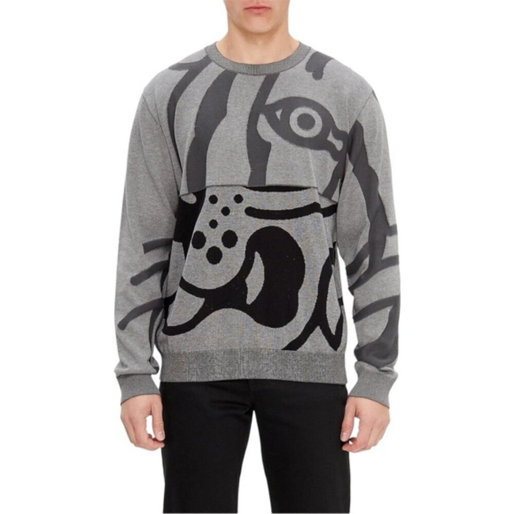 Kenzo Abstract K-Tiger Seasonal Jumper Size Large Cotton Sweater Made in Italy